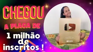 CHEGOU A NOSSA PLACA DE 1 MILHÃO DE INSCRITOS do YOUTUBE 🥳🫶🩷 #unboxing #youtubecreatorawards