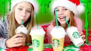 We are making slime that looks just like popular holiday frappucinos!