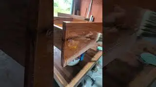 Finishing up the table #satisfying #diywoodworking #diy