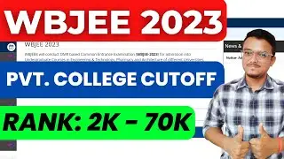 TOP 20 Private Engineering Colleges Cutoff | WBJEE 2023 | Cutoff | Private College