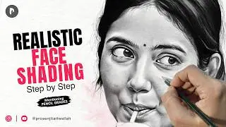 Realistic Face Shading Process | Pencil Shading Techniques | Part-1 | Prosenjit Artwallah