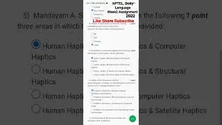 Nptel Body Language 2022, Week2 Assignment Solutions 