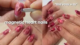 VIRAL MAGNETIC HEART NAILS *dupe version* + how to make your own press on nails