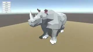 3D LOW POLY Rhino - Animation Showcase