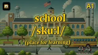 [n] School meaning (place for learning) with 5 examples