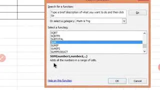 Mathematical Functions in MS excel
