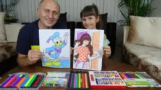 Babam İle 3 Renk Boyama Challenge | 3 Marker Challenge