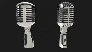 Vintage Style Microphone 3d model