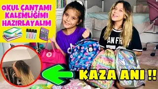 OKULA DÖNÜŞ KARDEŞİMİN OKUL ÇANTASI VE KALEMLİĞİNİ HAZIRLIYORUM. Okul Çantamda Ne Var? KAZA YAŞANDI!