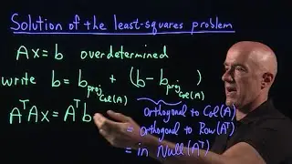 Normal equation solution of the least-squares problem | Lecture 27 | Matrix Algebra for Engineers