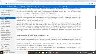 DBMS Data Dictionary