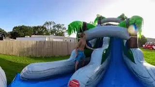 360° Video 15ft Palm Tree Water Slide Rentals | Move the Camera in 360°