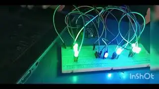 Arduino switch button with LED's in pictoblox