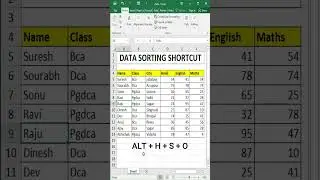 DATA SORTING SHORTCUT | EXCEL SORTING SHORTCUT | DIGITAL BHANDAR