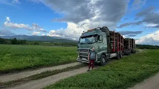 Втроём поехали на вывозку шпал #большегруз #дальнобой #moisei