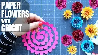 HOW TO MAKE PAPER FLOWER WITH CRICUT | 3D ROLLED PAPER FLOWERS | CRICUT FLOWER CODES