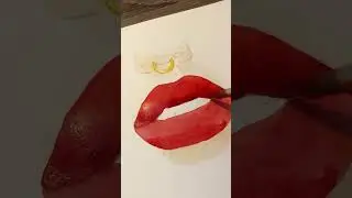 Как быстро нарисовать губы акварелью