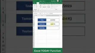 Excel Today Function #shorts