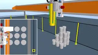 ASRS Robotic Gantry Simulation for Buckets and/or Pails