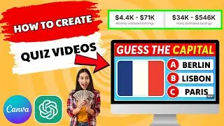 How To Make VIRAL Quiz Videos in Bulk with ChatGPT & Canva | FREE & EASY Tutorial