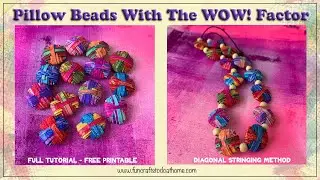 How To Make Pillow Beads And Thread Them Diagonally - Use My Free Printable  Make Paper Pillow Beads