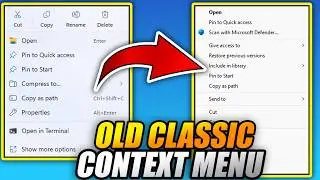 How to RESTORE OLD RIGHT CLICK MENU in WINDOWS 11 FULL GUIDE