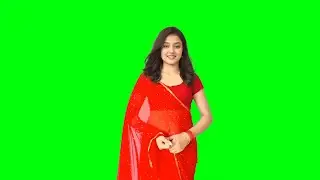 Cute girl green screen background video effects