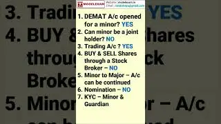 Minor Demat Account | Trading account for Minor