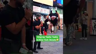 Singing Tauba Tauba in New York Streets😳😱 #bollywood #viral #taubatauba #karanaujla #vickykaushal