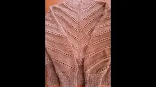Джемпер угловым регланом из Ализе ангора голд амбре батик.