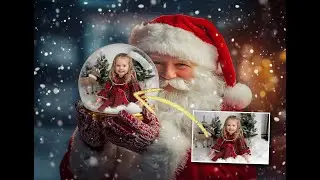 How to add your images to our Santa Snow Globe Digital Backgrounds in Photoshop