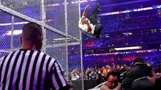 Shane McMahon jumps from Hell in a Cell Wrestlemania 32 WWE