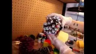 Как покрасить шишки.