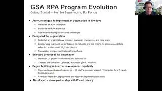 RPA and The General Service Administration (GSA) Journey and Success