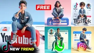 New Trending 3D Ai Social Media Profile Name Photo Editing | bing image creator | 