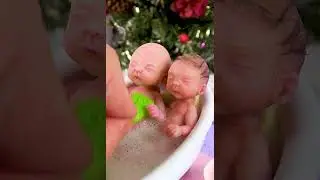 Miniature Babies Bathing