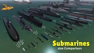Submarines SIZE Comparison 2024 3D Animation ⚓🤿