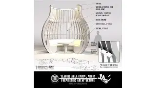 Interlocking Radial Structure with Seating + Table Grasshopper for Rhino Parametric Architecture