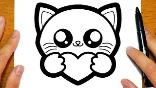 CÓMO DIBUJAR UN LINDO GATO | Dibujos para dibujar