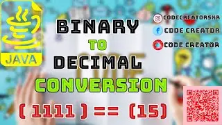 Binary To Decimal Conversion In Java |#javaprogramming #codecreatorskr