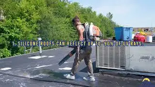 Silicone roof coating system application by A. Fricker Roofing