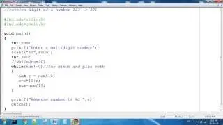 Reverse Digit of a Number in C