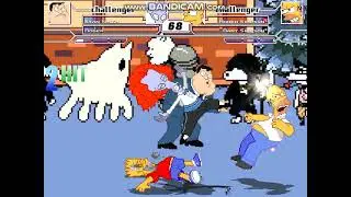 YL347 MUGEN Battle: Stan Smith & Roger Smith Vs Homer Simpson & Bart Simpson