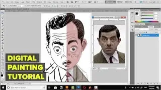 Best Digital Painting Tutorial in Photoshop | Painting Mr Bean Digitally | Graphic Workers