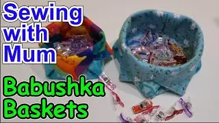 How to sew Stackable fabric storage baskets with mum. Beginner sewing just two squares of fabric