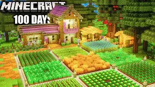 Surviving 100 Days Building The ULTIMATE Cozy Farm In Minecraft