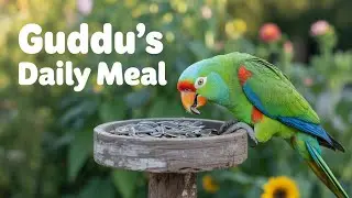 Alexander Parrot || Guddu || Feeding Outside