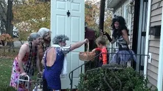 'Grandmas' Reverse Trick or Treating -- Halloween Prank