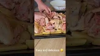 Mouth-watering chicken wings with potatoes. easy to prepare