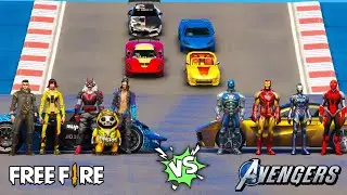 GTA X FREEFIRE : FREEFIRE VS AVENGERS ULTRA MEGA RAMP CHALLENGE WITH SHINCHAN || CAPTAIN AK